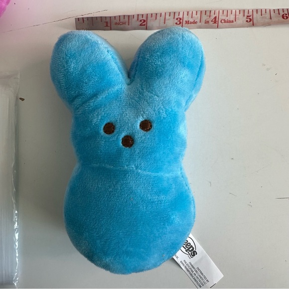 NWT/NWOT 3 Peeps Easter mini plush bunnies 2 blue 1 pink - Picture 6 of 8